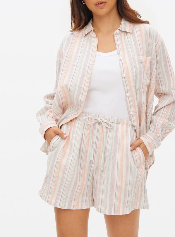 Multi Stripe Print Drawstring Co-ord Shorts 16
